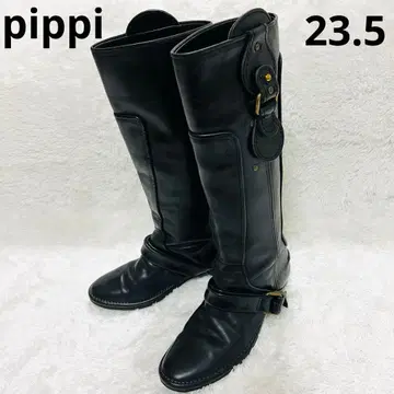 pippi 피피 롱 부츠 가죽 엔지니어 블랙 23.5