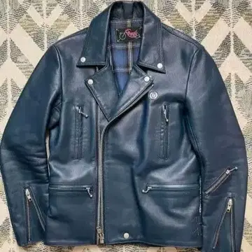 ROTOR 로터 다크 네이비 더블 라이더 자켓