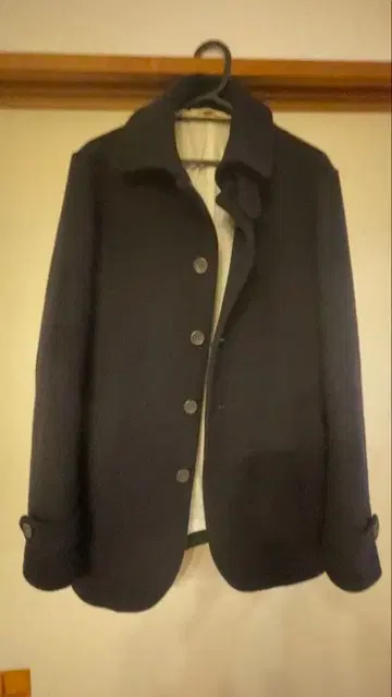 울 자켓 무인양품 네이비 버튼 포함