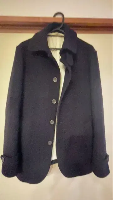 울 자켓 무인양품 네이비 버튼 포함