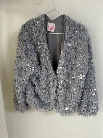 ELLE girl 그레이 가디건 스팽글