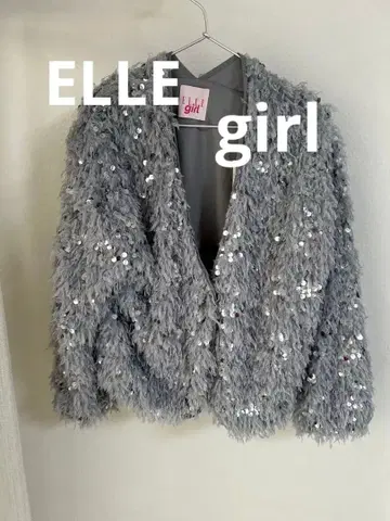 미사용 ELLE girl 실버 볼레로 가디건 스팽글 큐트