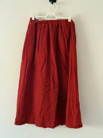 팔라스 팰리스 린넨 플레어 스커트 빨간색