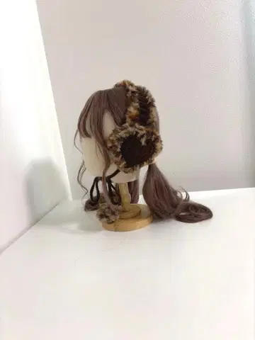 하트 귀도리 브라운 레오파드 핸드메이드 귀도리 귀마개