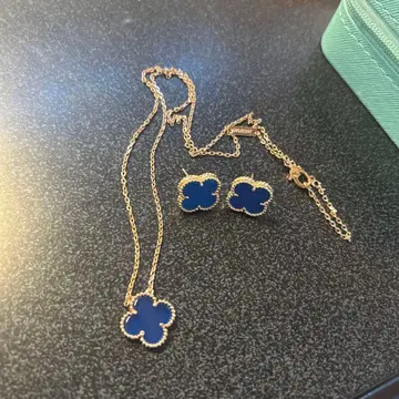 클로버형 목걸이 귀걸이 세트
