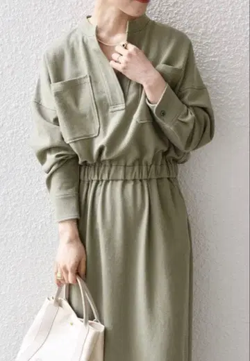 SHIPS any 리사이클 블렌드 린넨 포켓 원피스