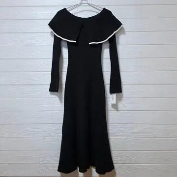 미사용 Lily Brown 빅 컬러 롱 원피스 블랙 0