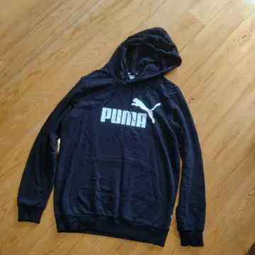 PUMA 블랙 후드 부착 후드티