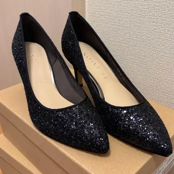 GLITTER POINTED PUMPS 23.0cm 블랙