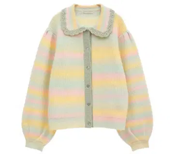 [ 새상품급 ] CANDY STRIPPER 프릴 칼라 니트 가디건 파스텔