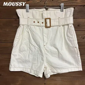 [마우지] MOUSSY 미사용 새상품 벨트 포함 화이트 숏팬츠 S