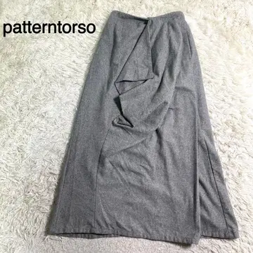 patterntorso 그레이 컬러 울 롱 스커트