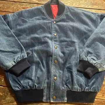 AZALEEURBANITA G 데님 자켓 레드 안감 네이비 M 사이즈