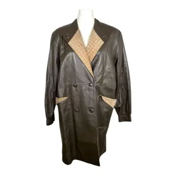 가죽 자켓 천연 가죽 이탈리아제 패브릭 체크 무늬 홍콩제 프리 사이즈