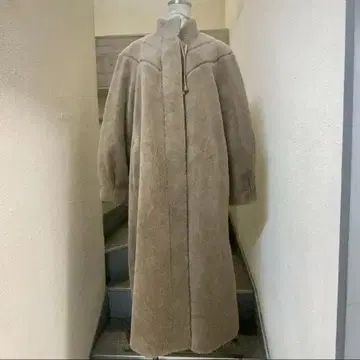 빈티지 알파카 코트 그레이지 색상 ALPACA vintage