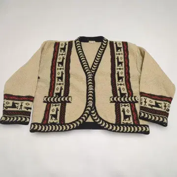 민족풍 니트 가디건 긴팔 베이지