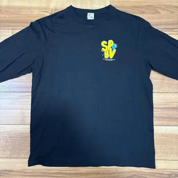 슈퍼 비버 롱 티셔츠 L 사이즈 블랙
