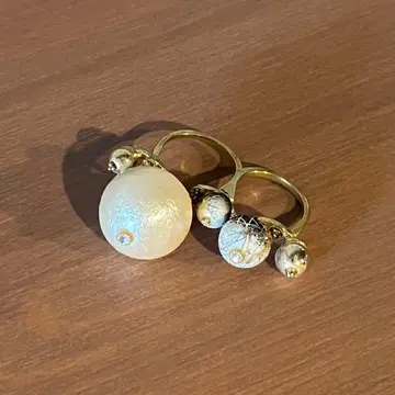 반지 반지 11호 10호 코튼 펄 2연 큐빅