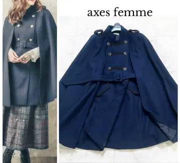 새상품급 axes femme 엑시즈팜 나폴레옹 망토풍 코트 네이비