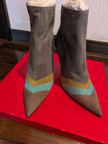 컬러풀 스트라이프 하이힐 부츠 C.JOURDAN 제조