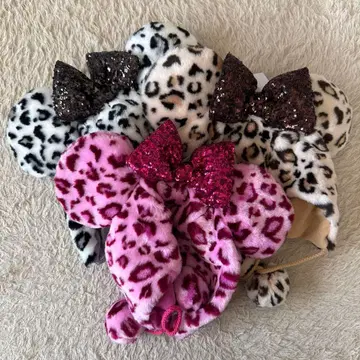 디즈니 팬 캡 레오파드 무늬 표범 무늬 핑크 3세트 레오파드 3점