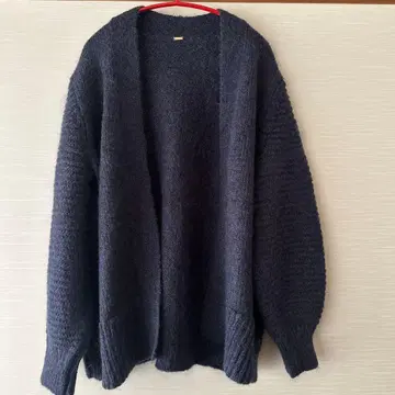 컨디션 최상 Mila Owen 미라 오웬 인디고 블루 모헤어 혼방 가디건