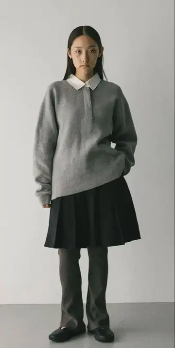 STYLEMIXER 라거 니트 탑 S GRY 스타일믹서