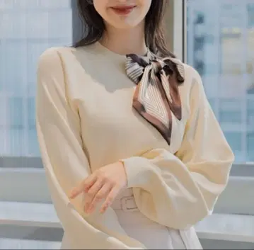 Andemiu 니트 스카프 아이보리