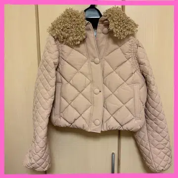 epine 에피누 퍼가 달린 베이지 퀼팅 자켓 아우터