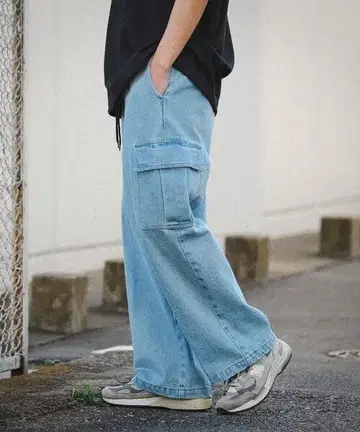 M/BEAMS 빔즈 x 디키즈/별주/인디고 카고 팬츠/헤비 온스