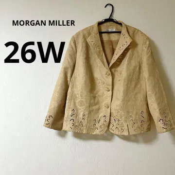 MORGAN MILLER 자수 자켓 [ 26W ] 베이지 어깨 패드