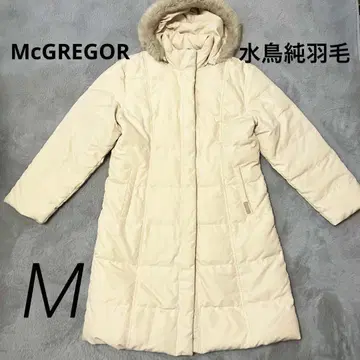 맥레거 다운 코트 베이지 M 물새 순수 깃털 다운 자켓 후드