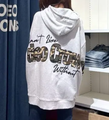 로데오 크라운 로고 아플리케 루즈 후드티