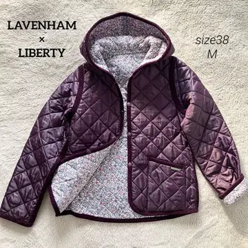 인기! 라벤햄 x 리버티 퀼팅 자켓 꽃무늬 퍼플 38 M