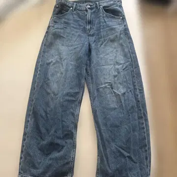 유니클로 배기 커브 청바지 기장 짧음 27