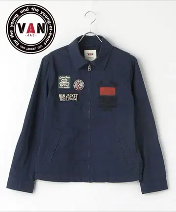 VAN 와펜 숏 코튼 블루종 네이비 LL