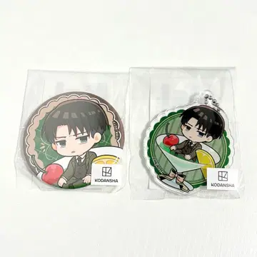 진격의 거인 마루쿠지 챳폰 캔뱃지 아크릴 키링 리바이 2점