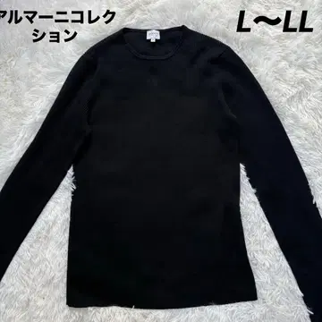 아르마니 컬렉션 실크&코튼 리브 니트 티셔츠 L~LL