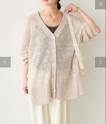 RIVE DROITE NEW 사이드 슬릿 가디건 베이지