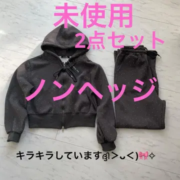 미사용 논엣지 펄 후드 부착 맨투맨 셋업