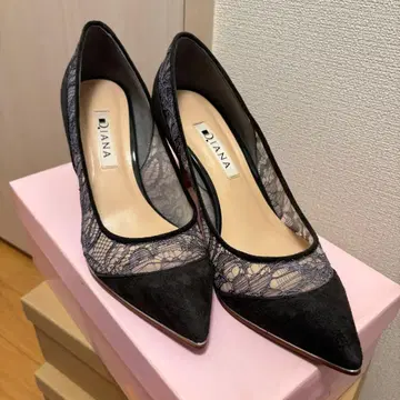 다이애나 그레이 레이스 튤 펌프스 23.0cm