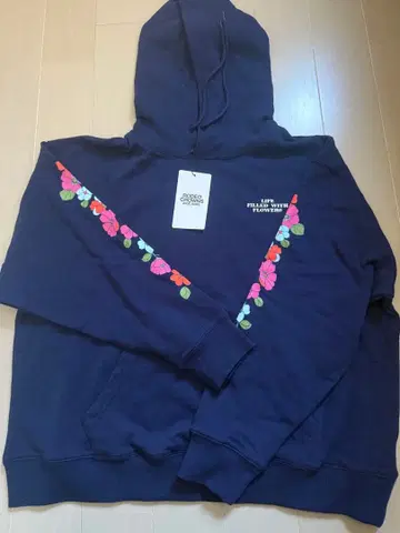 새상품 로데오 크라운 꽃무늬 네이비 후드티