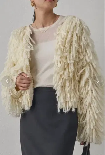 [ Loungedress ] 프린지 니트 코트