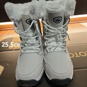 퍼 달린 스노우 부츠 25.5cm 방수 미끄럼 방지 두꺼운 원단