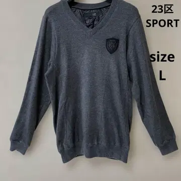 새상품급 23구 SPORT 남성용 V넥 니트 스웨터 와펜