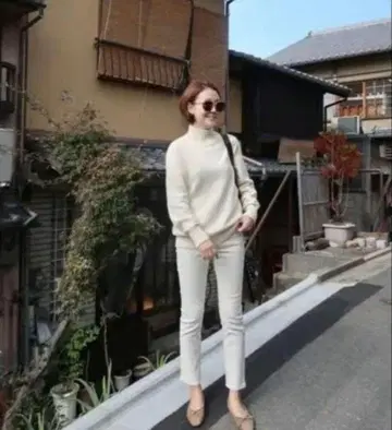 스토리 나인 속기모 스트레치 팬츠 S 에크루 아이보리 화이트