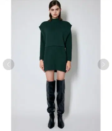 moussy 레이어드 미니 니트 미니 원피스 셋업