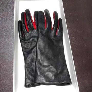 Alta classe 천연 가죽 블랙과 빨간색 장갑 6 1/2 M