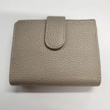 그레이 3단 폴더형 지갑 합성 피혁