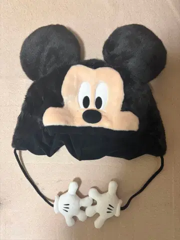 미키마우스 귀 달린 후드 모자